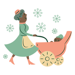 Carrinho de bebê antigo Nanny Desenho PNG