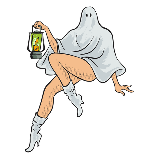 Mujer fantasma personaje de Halloween Diseño PNG