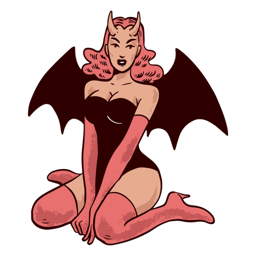 Devil vintage Halloween character PNG Design