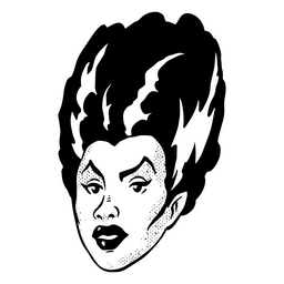Personaje de trazo de Halloween de mujer Frankenstein Diseño PNG