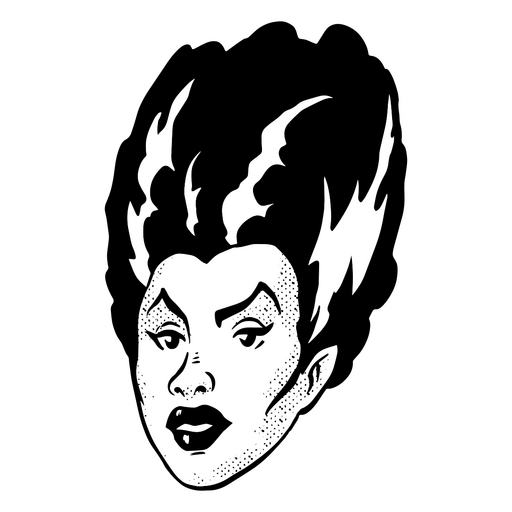 Frankenstein-Frau Halloween-Strichcharakter PNG-Design