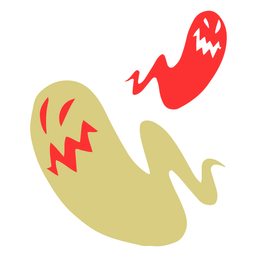 Two angry ghosts flying through the air PNG Design