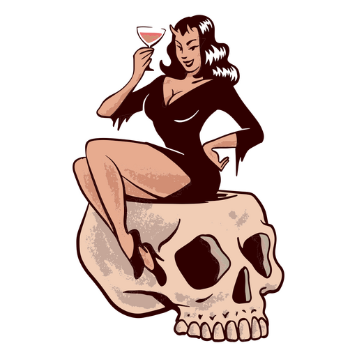 Demon woman Halloween character PNG Design