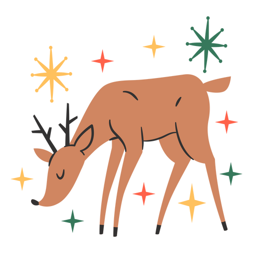 Vintage Christmas reindeer animal PNG Design