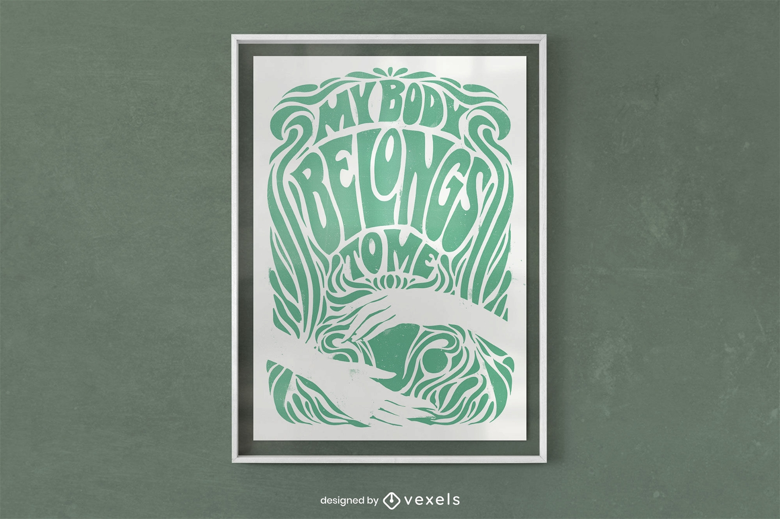 Design de cartaz de citação de autonomia do corpo do útero
