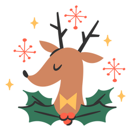Vacaciones de Navidad Reno de Papá Noel Diseño PNG