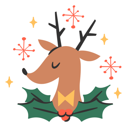 Christmas holiday Santa's reindeer PNG Design