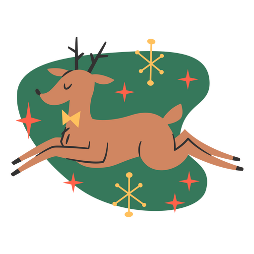 Vintage Santa's reindeer PNG Design