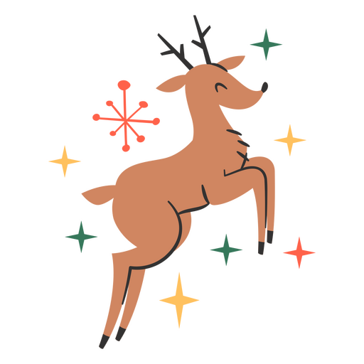 Vintage Christmas reindeer PNG Design