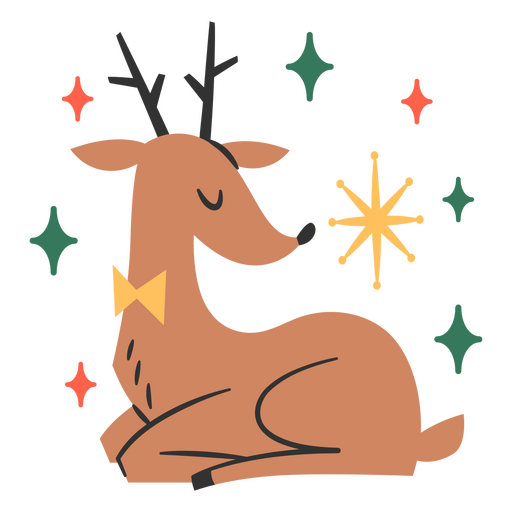 Renas vintage de natal de férias Desenho PNG