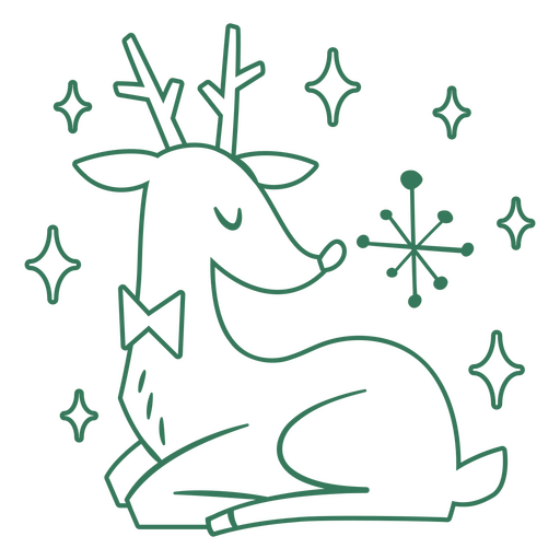 Holiday Christmas reindeer stroke PNG Design