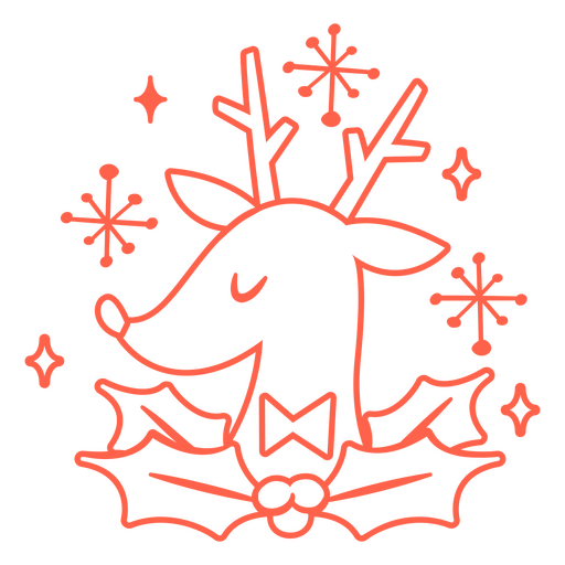Holiday reindeer stroke PNG Design
