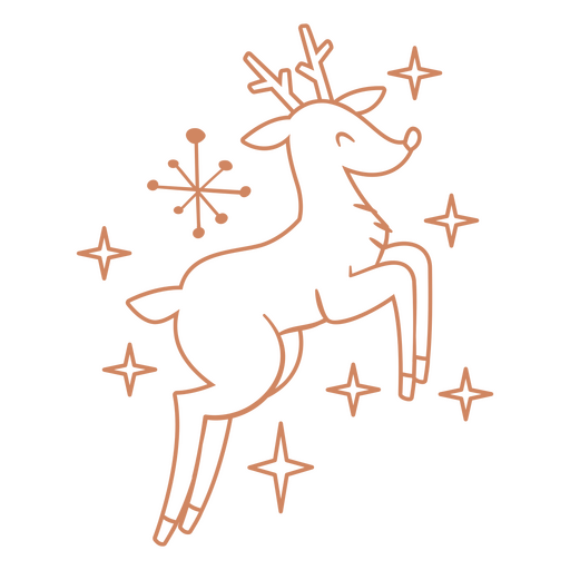 Christmas reindeer holidays stroke PNG Design