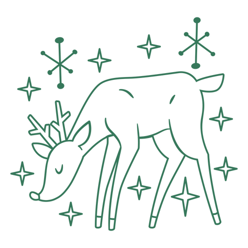 Christmas holidays Santa's reindeer stroke PNG Design