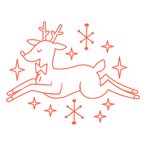 Curso de rena pulando de natal Desenho PNG