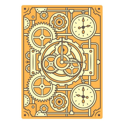 Steampunk-style designs with rectangular shapes    PNG Design