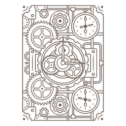 Designs mit komplizierten Zahnrädern im viktorianisch inspirierten Stil PNG-Design