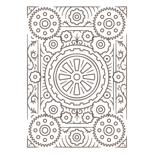 Designs with intricate steampunk-style cogs and wheels    PNG Design
