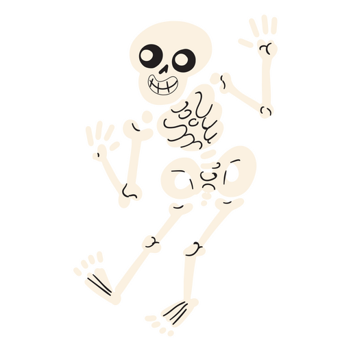 Baixe Esqueleto de desenho animado com sorriso e camiseta BOO PNG