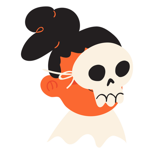 Dibujos animados de calavera de niña de halloween Diseño PNG