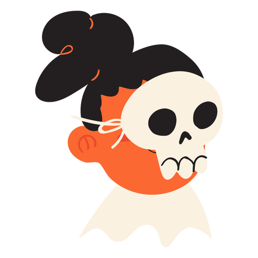 Halloween girl skull cartoon PNG Design