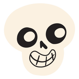 Dibujos animados de calavera plana Diseño PNG