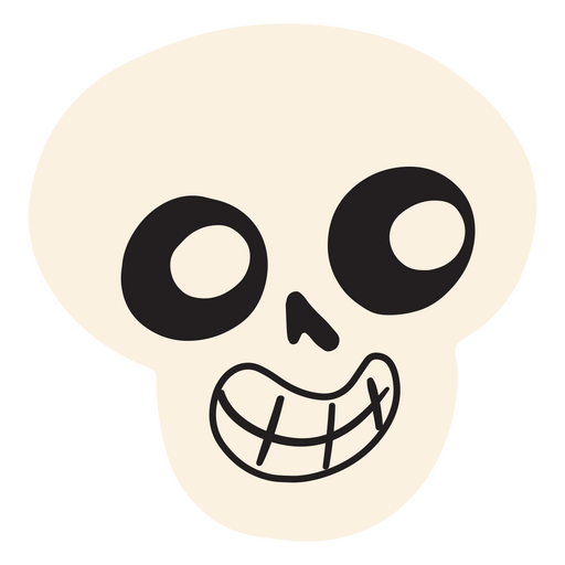 Flache Totenkopf-Karikatur PNG-Design