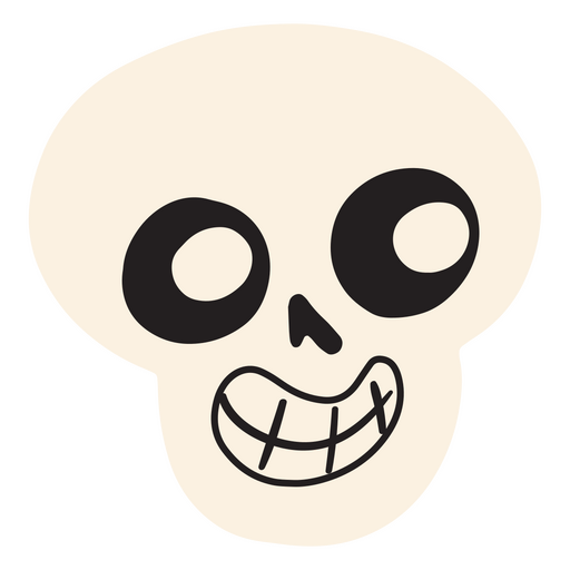 Flat skull cartoon PNG Design