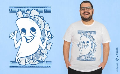 Diseño de camiseta de comida de kebab griego feliz