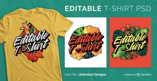 Tropical plants scalable t-shirt psd