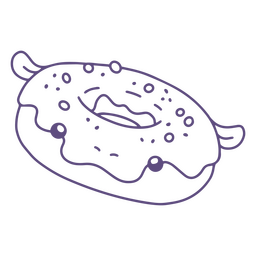 Hippo donut stroke character PNG Design Transparent PNG