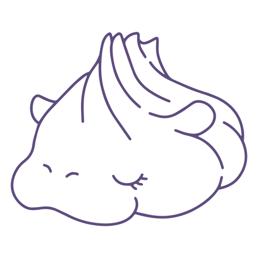 Personaje de trazo de bola de masa hervida de hipopótamo Diseño PNG