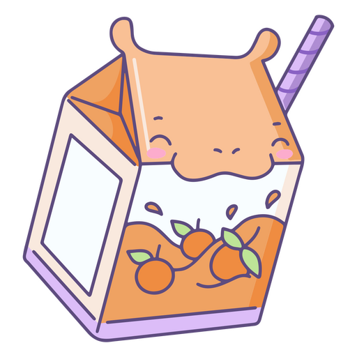 Hippo juice kawaii character