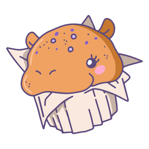 Personagem kawaii de cupcake de hipop?tamo Desenho PNG