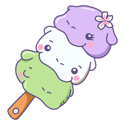 Hippo mochi kawaii character PNG Design
