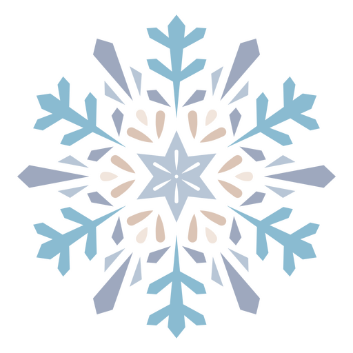 Hermoso copo de nieve m?gico de invierno Diseño PNG