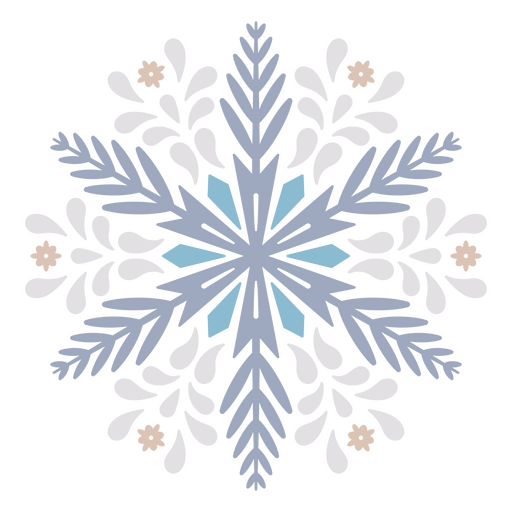 Encantador encantamiento de copo de nieve invernal Diseño PNG