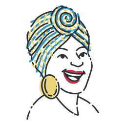 Black woman with beautiful outfit PNG Design