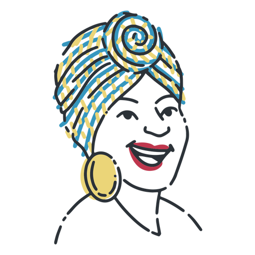 Mujer negra con hermoso atuendo Diseño PNG