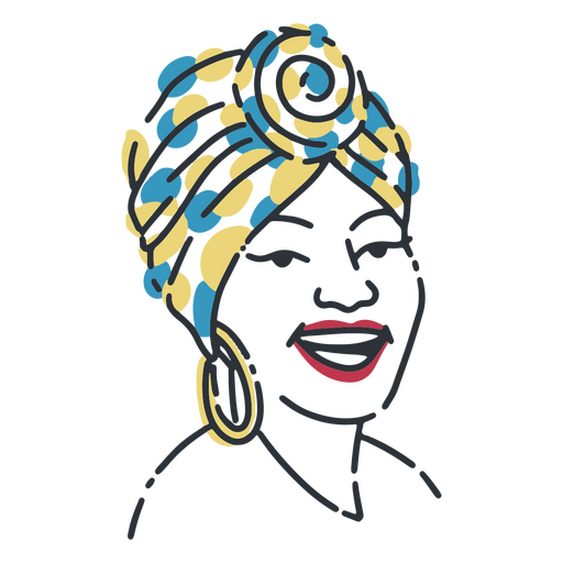 Mujer negra con hermosa sonrisa Diseño PNG