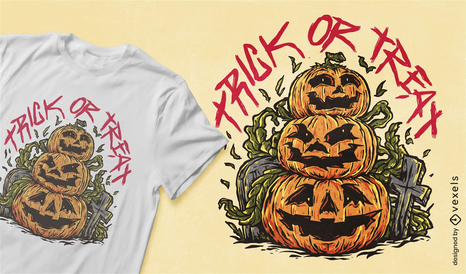 Trick or treat pumpkin t-shirt design
