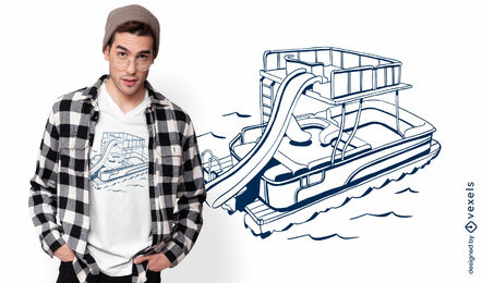 Lieferung mit Wasserrutschen-T-Shirt-Design