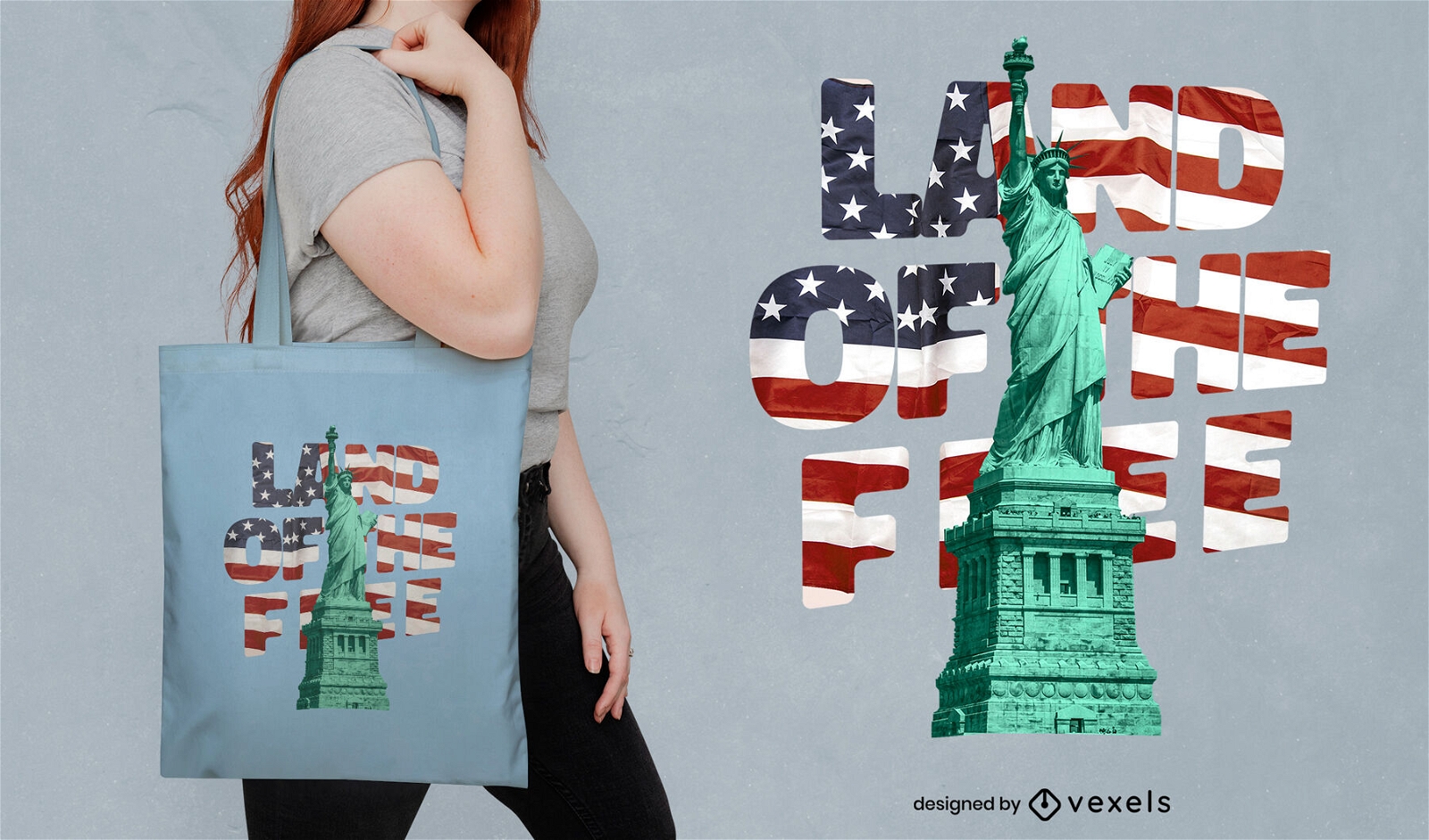 Statue of Liberty USA tote bag design