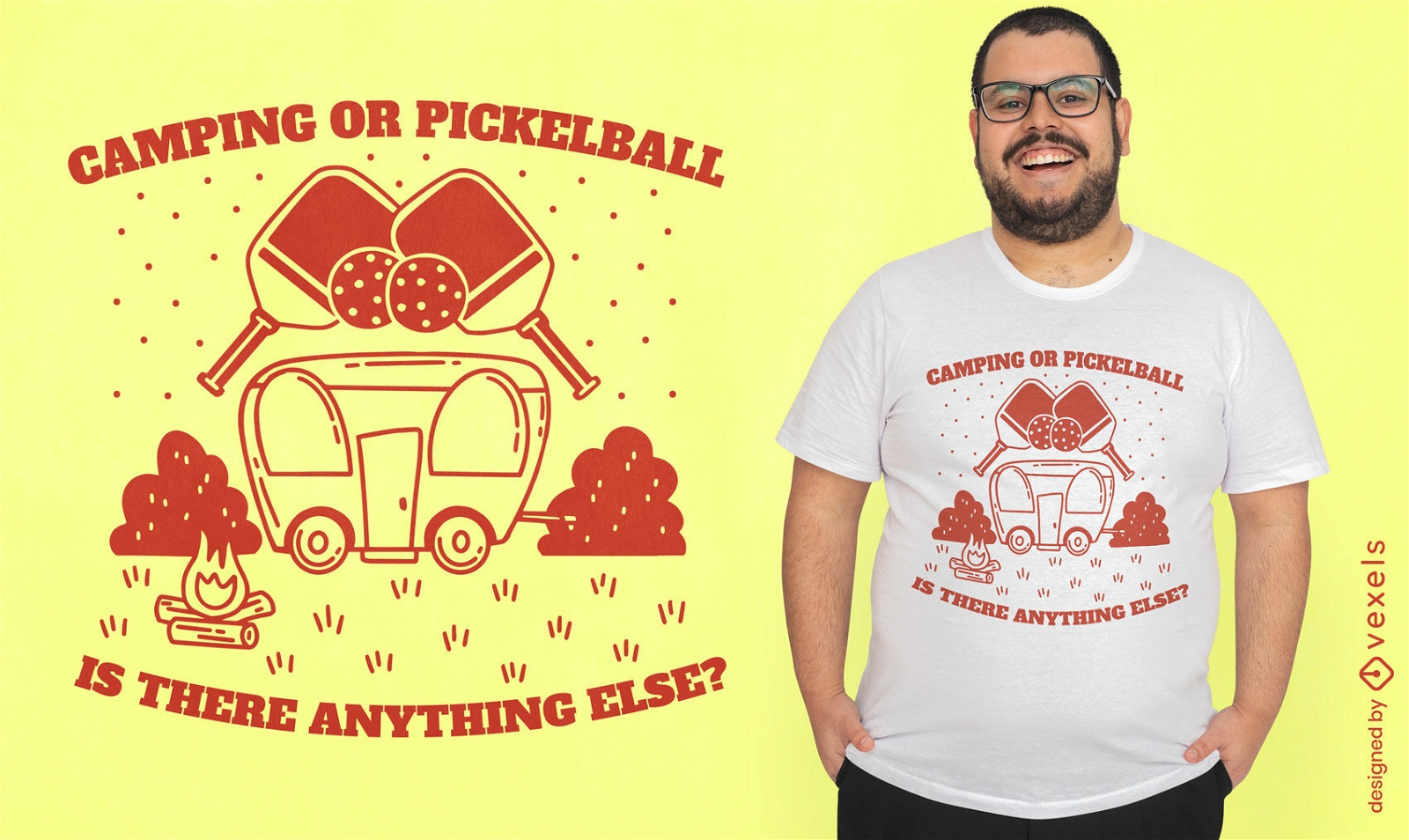 Dise?o de camiseta de pickleball y rv truck.