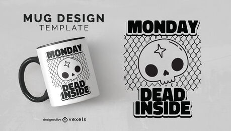 Plantilla de taza con cita de calavera de lunes