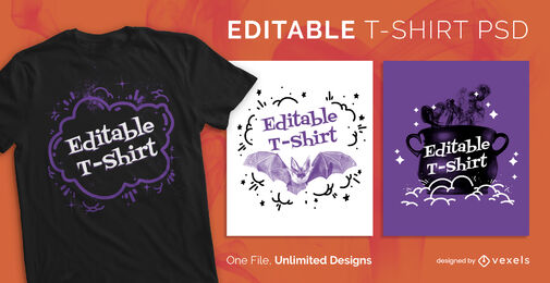 Camiseta escalable de bruja de halloween vintage psd