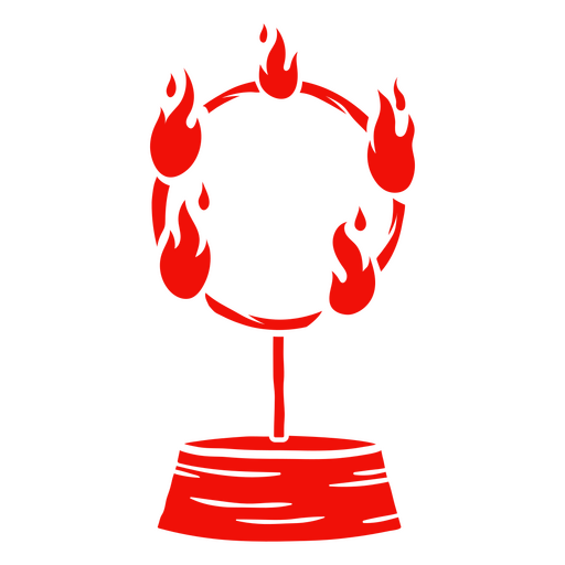 Icono de corte de circo de anillo de fuego Diseño PNG