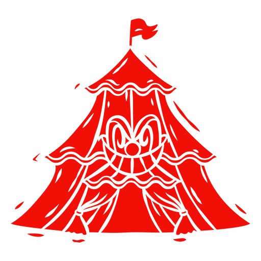 Circus tent with clown face PNG Design