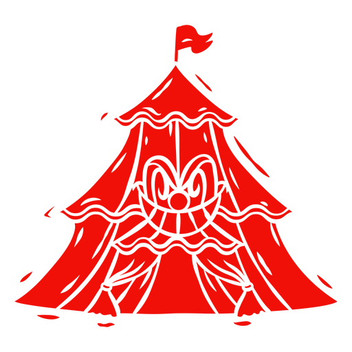 Tenda de circo com cara de palhaço Desenho PNG