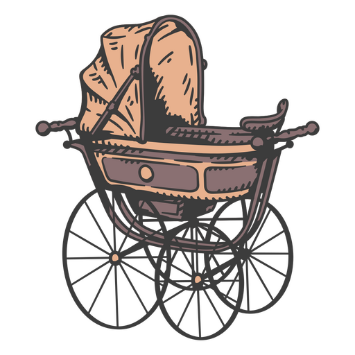 Turn of the century baby carriage  PNG Design